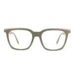 Lenstick beige square eyeglasses – unisex full-rim frame front view
