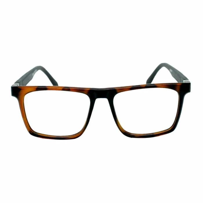 brown black rectangular rimmed eyeglasses main view brown black rectangular rimmed eyeglasses main view
