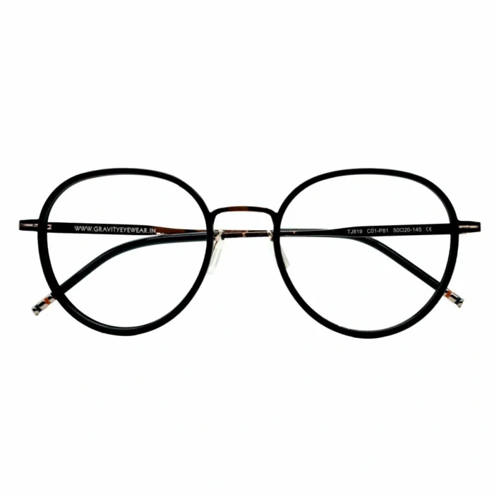 classic black metal round glasses
