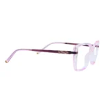 clear pink square eyeglasses plum temples left