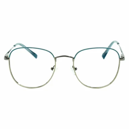 front view blue metal frame glasses