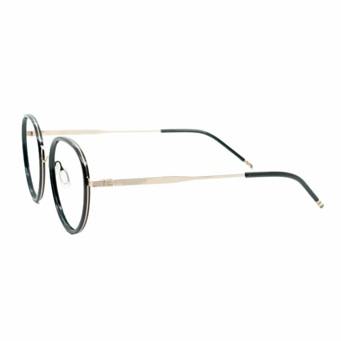 round black glasses side view