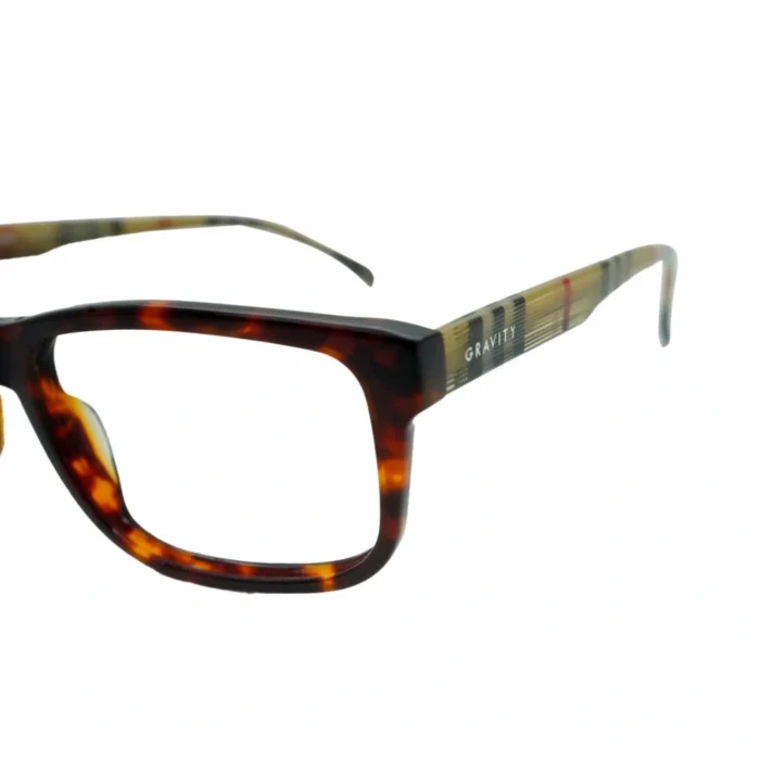 tortoiseshell rectangular eyeglasses angle view