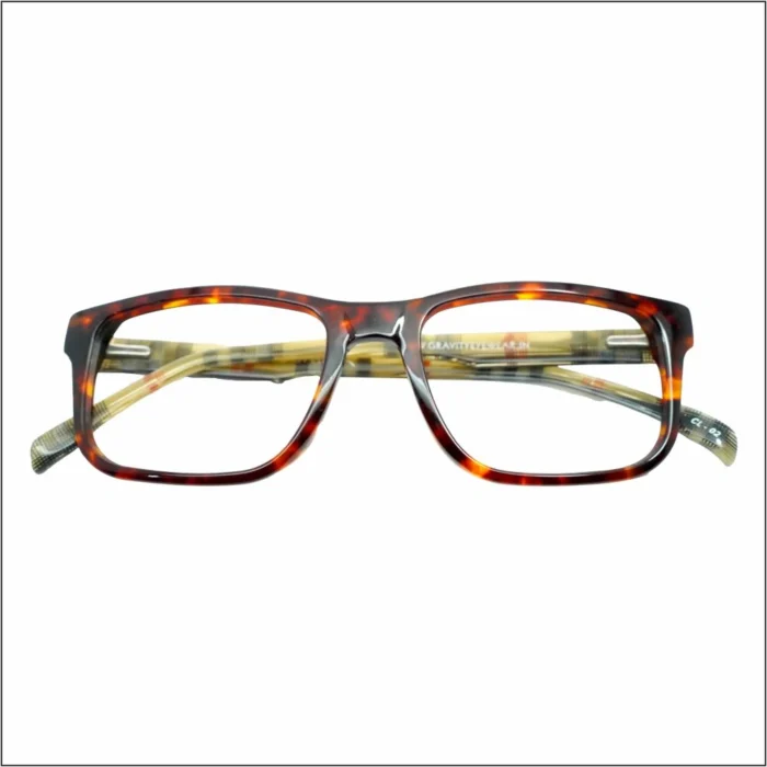 tortoiseshell rectangular eyeglasses folded temples