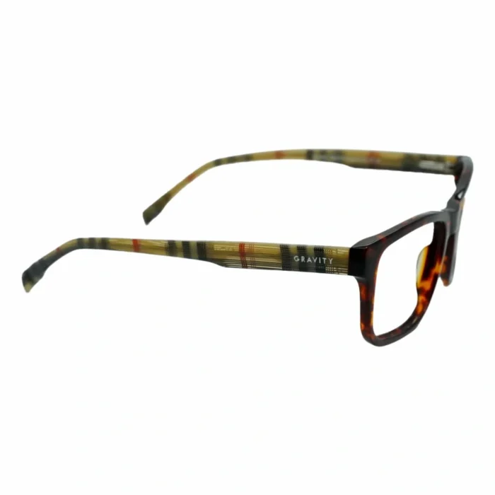 tortoiseshell rectangular eyeglasses side view