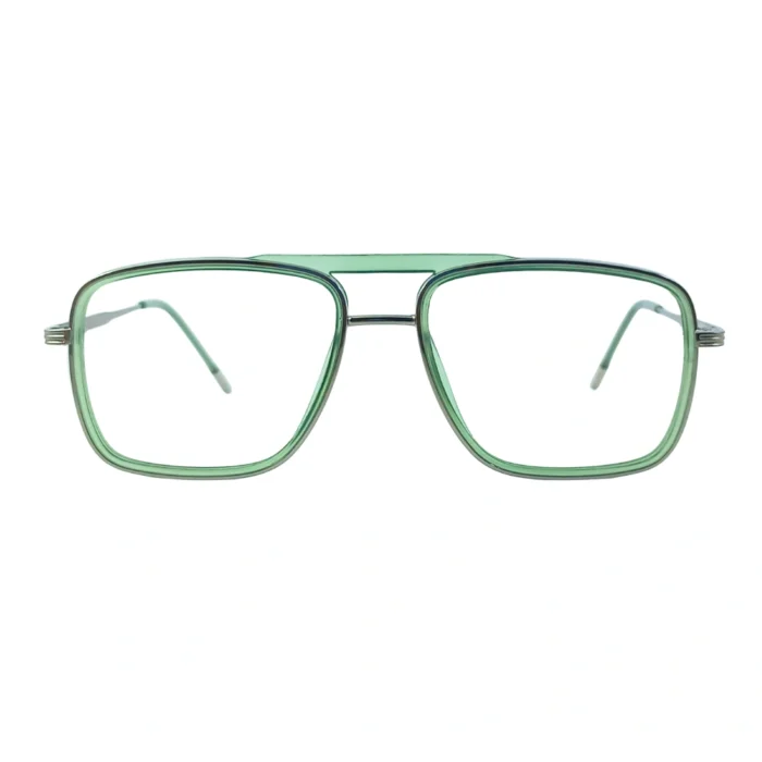 green transparent aviator eyeglasses front green transparent aviator eyeglasses front