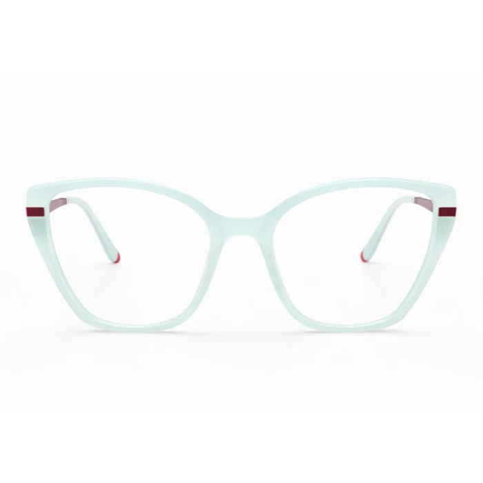 aqua marine cat eye eyeglasses front