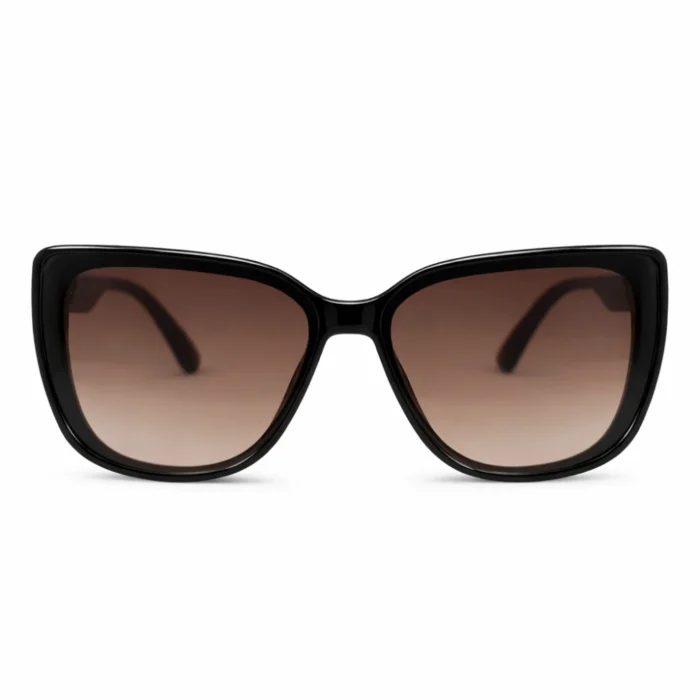 black-square-sunglasses-front-view-gradient-lens Black sunglasses side view with gold temple design premium women sunglasses India